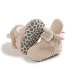 chausson bébé en peluche à scratch