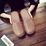 chausson en cuir avec fourrure