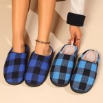 chaussons damier rétro