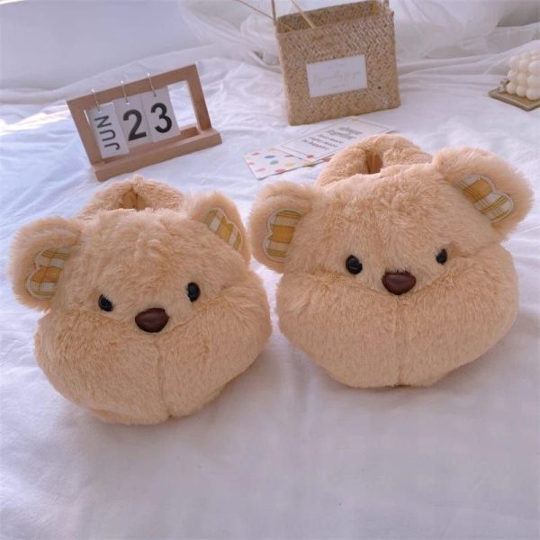 chaussons ours en peluche