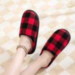 chaussons style vintage damier