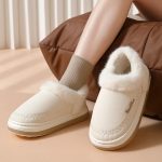 pantoufle chaude en cuir