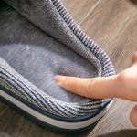 pantoufle en tissu rayée